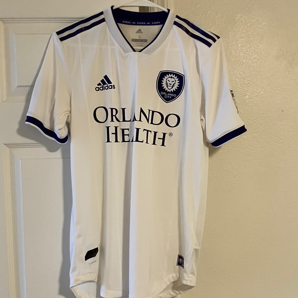 Adidas White and Purple Men's Orlando City Jersey